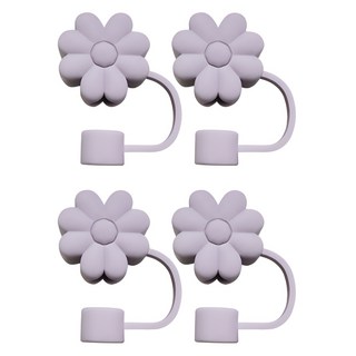Linesmith 矽膠 Stanley 保溫杯通用 花朵吸管塞, 4個, 紫色