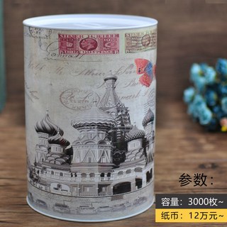 創意大容量存錢罐 大人兒童儲錢罐 零錢筒 居家擺飾 交換禮物, 1個, 超大號複古花卉(D款)不可取