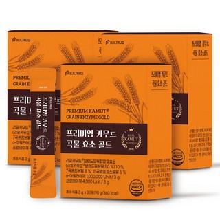 빌트루 프리미엄 카무트 곡물 효소 골드 HACCP 인증 100만 역가 30포, 90g, 3박스