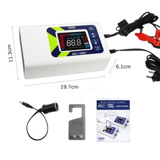 麻新電子 SC-1000 鉛酸鋰鐵雙模最新版充電器 汽機車全自動電池充電器 充電機 EFB AGM, 1個, SC 1000+充電器