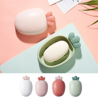 생활공감 당근 비누 케이스 물빠짐 받침대, 라이트핑크, 1개