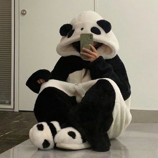 퓨어몰링 팬다 극세사 파자마 팬다 캐릭터 잠옷 동물 수면잠옷