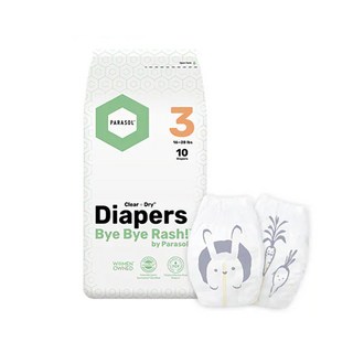 PARASOL Clear Dry Bye Bye Rash! 紙尿褲，柔軟親膚，透氣乾爽，呵護寶寶嬌嫩肌膚, 1個, 3
