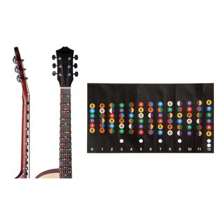 기타지판 스티커 기타코드연습 코드음 계이름 통기타, 지판블랙SS0014355개, 단품