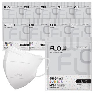 플로우 KF94 마스크 귀안아픈 숨쉬기편한 새부리형 소형, 5개입, 10개, 화이트