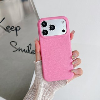 小衆高級感適用iPhone17純色皮革紋果粉16手機殼13/12軟殼11