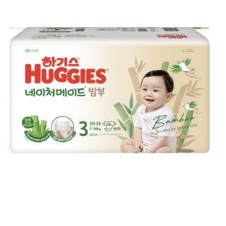 하기스 네이처메이드 밤부 밴드형 기저귀 남여공용, 3단계, 144매