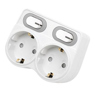 에코파워탭 LED L자 멀티탭 2구 EPM-402L, 9.1cm, 화이트, 1개