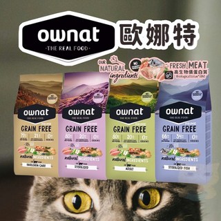 歐娜特 ownat 全齡貓無穀全天然配方 貓飼料 (送300g拿鐵貓花花) 1kg/3kg 皮毛保健 腸胃保健 化毛挑嘴, 室內貓｜多種魚【化毛挑嘴】,1kg (送300g*1)（口味隨機）, 1個
