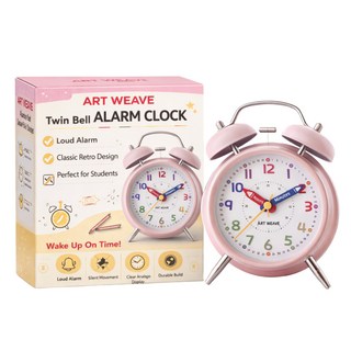 아트위브 시계공부 학습겸용 컬러풀 알람 탁상시계, 자명종 핑크