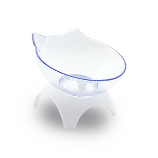 單口透明碗架，寵物碗，可拆卸，好清洗, 單口透明碗架(白), 1個