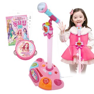 여자아이 장난감 시크릿쥬쥬 뮤직 스탠드 마이크 음악놀이완구, 혼합색상, 1개