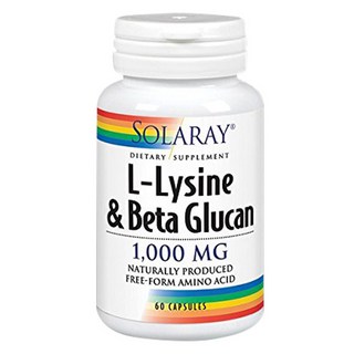 Solaray 左旋離胺酸β-葡聚糖膠囊 1000mg, 60顆, 1罐