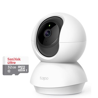 티피링크메모리32G포함 TC70 200만화소 360도회전 실내무선카메라 홈CCTV 야간흑백전환, 1개