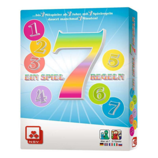 孩子王桌遊 SIEBEN 7 桌遊 (英文版) 附繁體中文說明書，家庭聚會益智遊戲，訓練邏輯思維，輕鬆上手, 1個, 七 SIEBEN 7+牌套