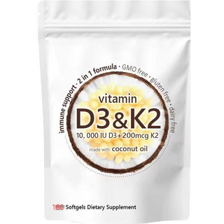 美國進口 維生素D3 K2軟膠囊 Vitamin D3 K2 180粒, 1個, 1袋 體驗裝, 1份