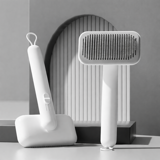 그로업스 부위별 조절가능 안아픈 반려동물 브러쉬, 1개, 화이트