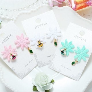 正韓飾品 韓國製 瓢蟲小花花耳環