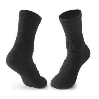 BT3 籃球襪 厚底毛巾底 運動襪 中筒襪 39-45尺寸, 黑, 1個