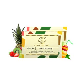 인도 카디 KHADI 천연 딸기 수제비누 125g 2팩, 과일을 섞다