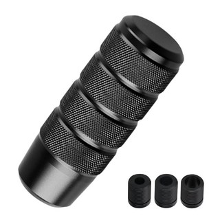 DUSCOKE 94mm/3.72인치 자동차 시프터 손잡이 - 가중 알루미늄 합금 자동차 기어 시프트 스틱 레버 핸들 M8 M10 M12 x 1.25 스레드 어댑터 포함 - 대, 블랙