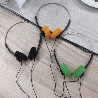 빈티지 유선헤드셋 복고풍 옛날 가벼운 헤드폰 뉴트로 레트로 y2k 휴대용 레트로헤드셋, 상세페이지 참고, 3. 형광녹색+C타입 어댑터+마이크