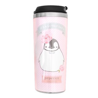 페페리코 텀블러 캐릭터 귀여운 디자인 데일리 스테인레스 선물 답례 기념 휴대용 음료 물병 보틀 패턴, 1개, 420ml, 사선
