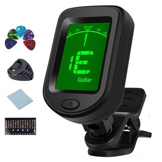 케이투엠 클립형 기타 튜너 조율기 다기능 일렉 베이스 우쿨렐레 바이올린 튜닝기, 블랙