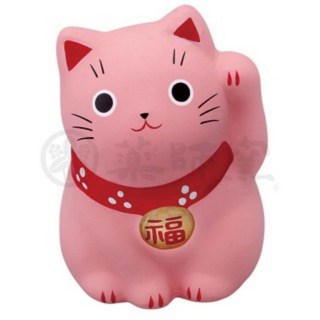 藥師窯 錦彩福招財貓 日本空運 擺飾 公仔 招福招財 開運 家內安全 陶製, 粉貓, 粉貓