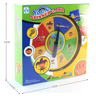 兒童桌遊英語體育卡片遊戲 美國爆款瑜珈卡牌 遊戲 多人互動轉盤 瑜珈玩具, 1個, 彩盒