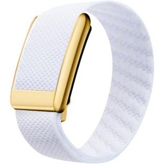 워치스트랩 워치밴드 스마트워치스트랩 WHOOP 4.0과 호환되는 프리미엄 나일론 스포츠 밴드 피트니스 트래커용 조절 가능한 신축성 손목 스트랩 통기성 내구성 및 안전한 착용감, White with Gold