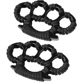 본라이프 호신용 자기 방어 고강도 탄소강 너클 글러브 핑거너클 손이편한 그립감 소프트 로프 그립 손가락 링 가드 핑거 안전 반지 무기 호신 용품, 2개