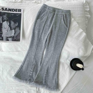 娜娜家銀絲面料喇叭褲，修身顯瘦，輕盈透氣，時尚百搭