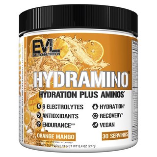 EVLUTIONNUTRITION HydrAmino電解質補水胺基酸粉 柳橙芒果風味, 1罐, 237g