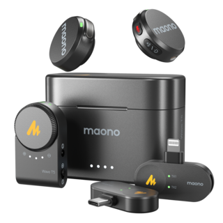 마오노 무선 핀마이크 브이로그 방송용 강의용 촬영용 WAVE T5, 콤보(타입C+라이트닝+카메라 올인원)