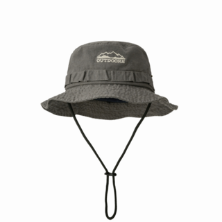 gradle 남녀공용 등산모자 햇빛가리개 모자 OUTDOORS 자수 사파리모자 캠핑 여행 낚시 자외선차단 모자 밀리터리부니햇, 그레이