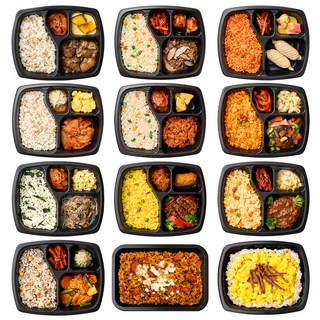 굿스푼 양많은 다이어트 도시락 12종 12팩 체중조절용 아침 점심 저녁 2주 식단 직장인 냉동 간편식, 1세트, 2.565kg