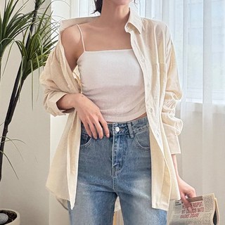 쏘옷 여성용 4가지 컬러 여름 썸머 린넨 오버핏 셔츠