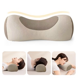kemei 3D 인체공학 거북목 경추베개 수면 보조 통기성 메밀 베개, 1개, 아이보리