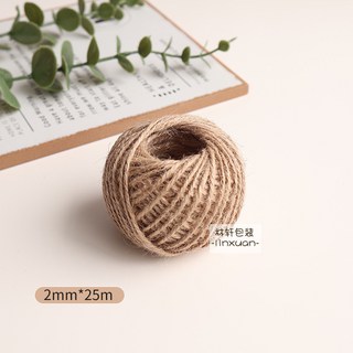 臺灣熱銷 麻繩成捲DIY手工裝飾黃麻繩吊牌繩捆綁繩禮品包裝繩復古編織麻繩, 1個, 2mm*25m