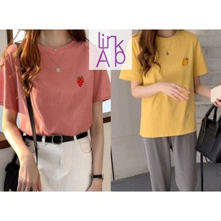 링크어패럴 후르츄어벤 여성박스티 반팔 여성 롱 반팔티 여자반팔박스티 티셔츠