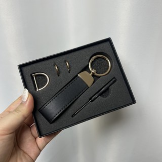 하늘움 고급가죽선물용 자동차키홀더, 블랙 1세트