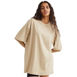 超涼爽纖維男女涼感短袖素T 18658, 卡其