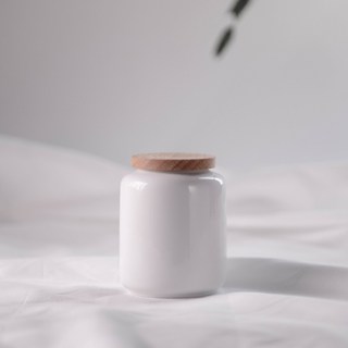 慕晨 寵物骨灰罐 日系雅致木蓋, 1個, 純淨雅致白