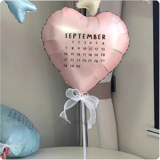 十月日曆造型愛心氣球，生日派對裝飾, 粉色, 1個