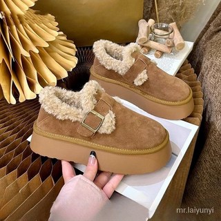熱賣 毛毛雪地靴厚底一腳蹬雪靴超厚底雪地靴厚底毛毛雪靴厚底短靴美拉德風格雪靴防潑水雪地靴毛毛靴Q