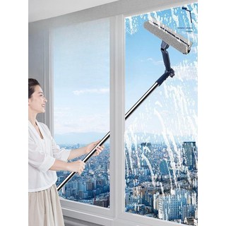 가정용 유리 청소 도구 양면 유리창청소기 고층 외창 자석닦이, 120cm 연장봉 그레이 1개, 1개
