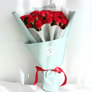 플라로마 장미 50송이꽃다발 생화 당일발송가능 화이트데이 어버이날 성년의날 부부의날 생일꽃다발 졸업식 승진꽃다발, 빨강, 1개