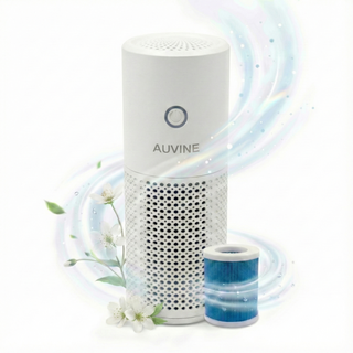 Auvine 무선 미니 공기청정기 차량용 원룸용 배터리 11시간 음이온, 화이트, GL-608