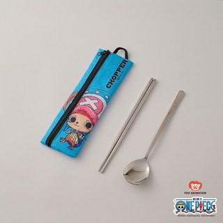 航海王 One Piece 娜美不鏽鋼餐具組 (附收納袋) 便攜餐具, 喬巴藍, 1個